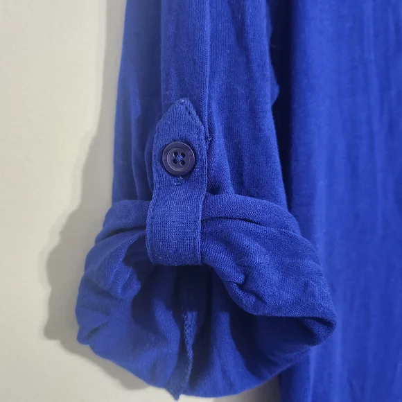 New York & Company Royal Blue Blouse 3/4 length sleeves, size M - Picture 4 of 6